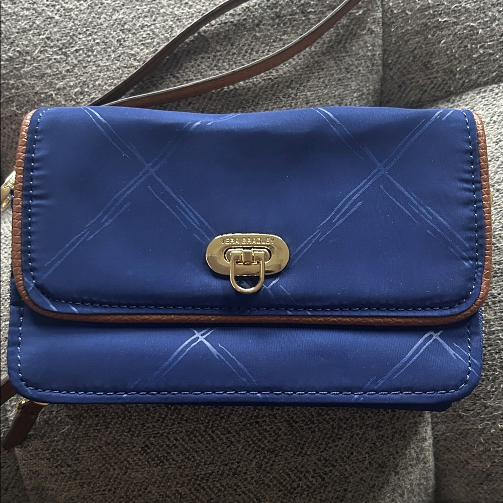 Vera Bradley Blue wristlet wallet with Gold Clasp